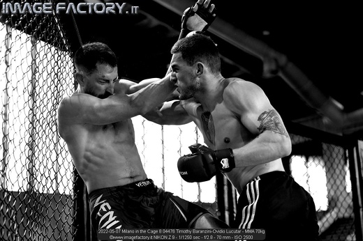 2022-05-07 Milano in the Cage 8 04476 Timothy Baranzini-Ovidio Lucutar - MMA 70kg